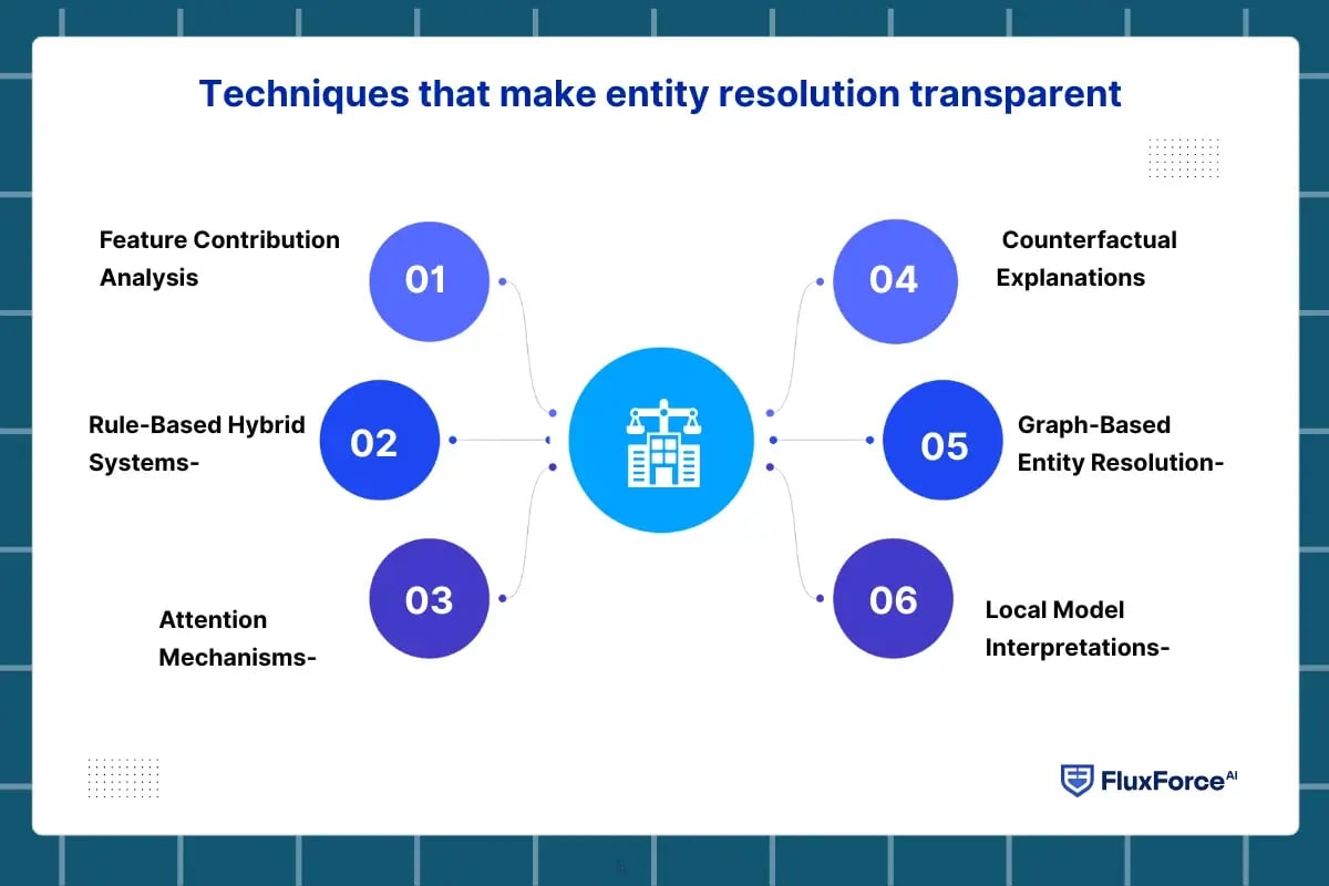 Techniques that make entity resolution transparent