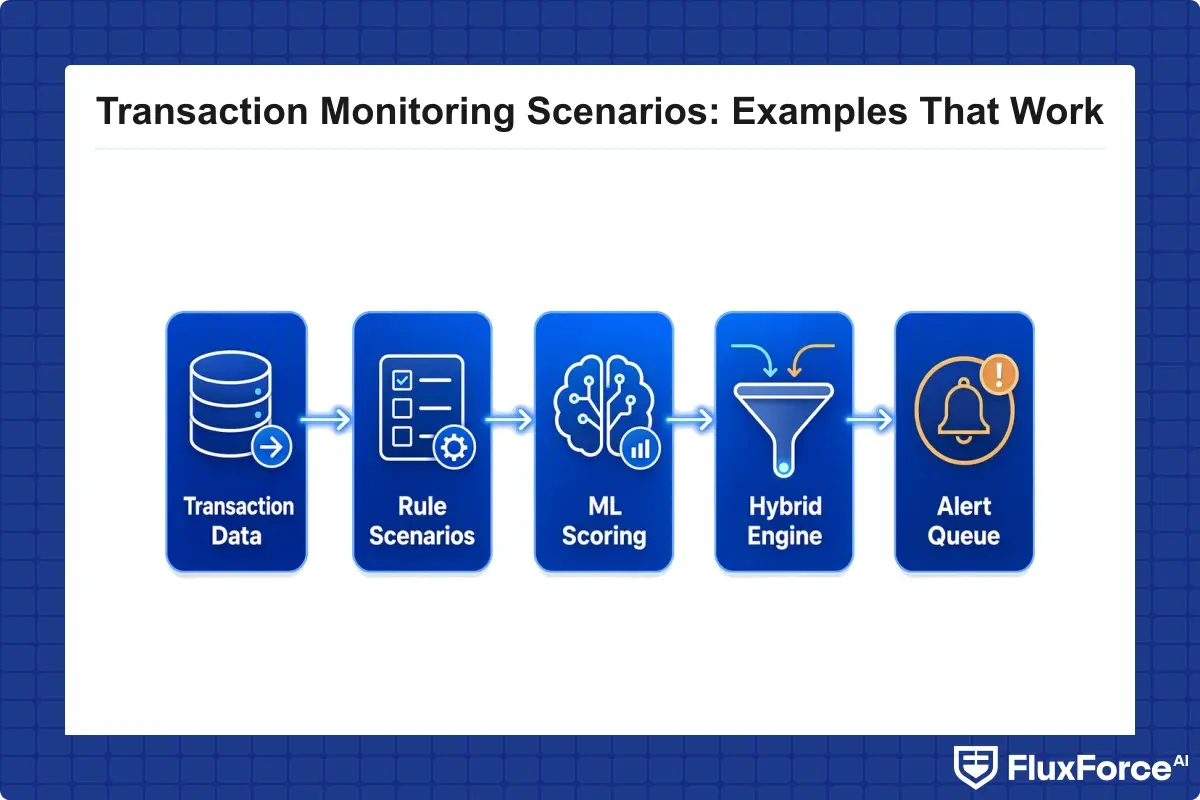 Hybrid architecture combining rule-based scenarios and machine learning scoring into one alert queue