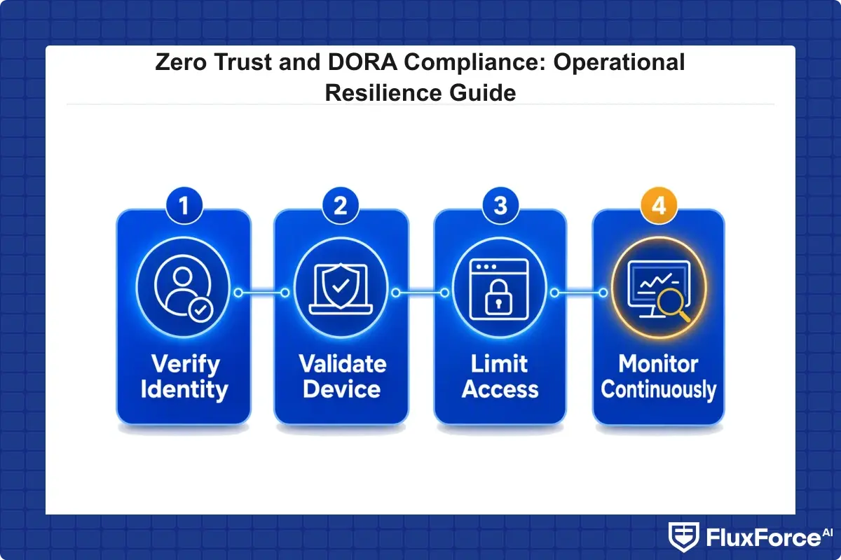 Checklist of the 5 pillars of a zero trust DORA compliance framework