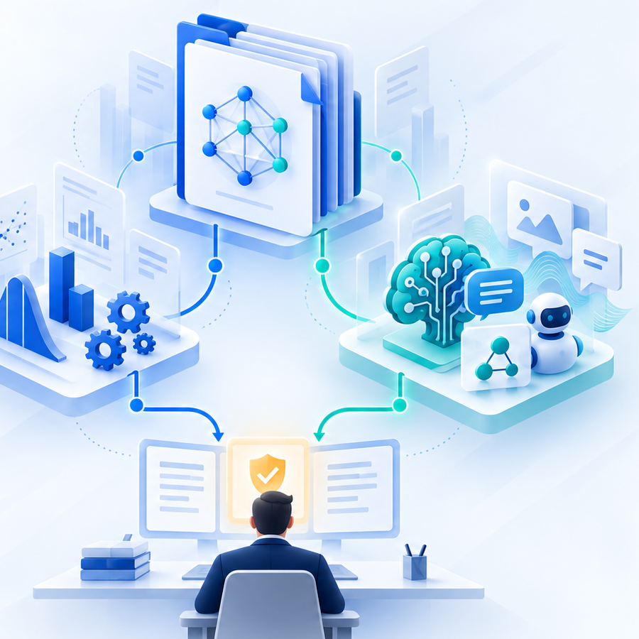 Model inventory governance lanes converging on authorized human review.