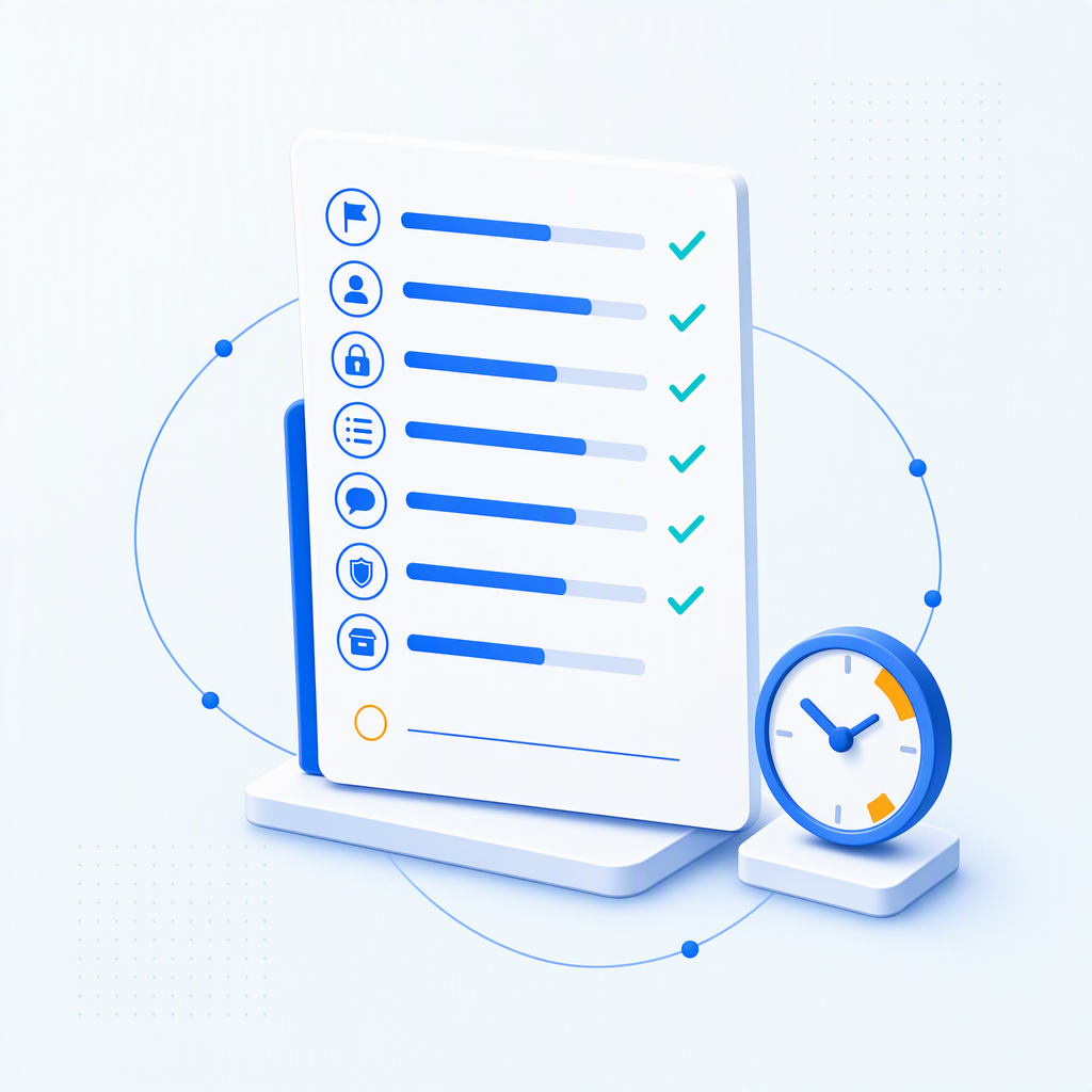 A Kuwait STR readiness checklist with rows for the suspicion trigger, decision-maker, goAML users, narrative standard, language, tipping-off protocol and retention, beside a two-working-day clock, with the MLRO approval line left blank.